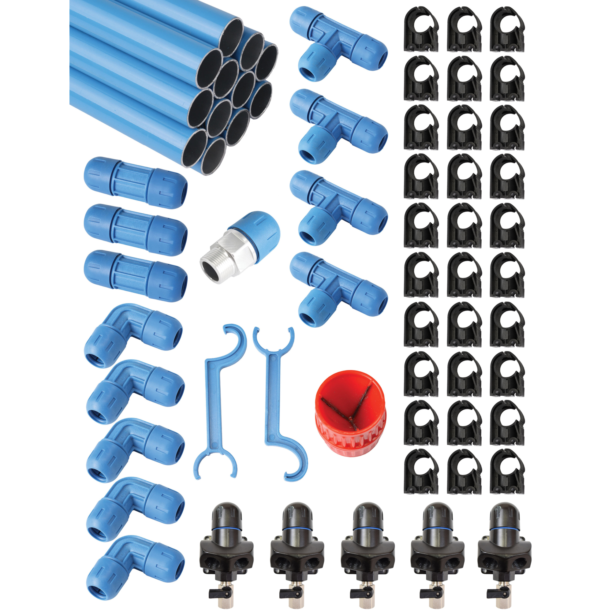 RapidAir 1in. FastPipe Master Kit, 230-Ft. Kit with 5 Outlets, Model# F28235